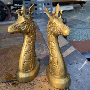 Vintage giraffe book ends